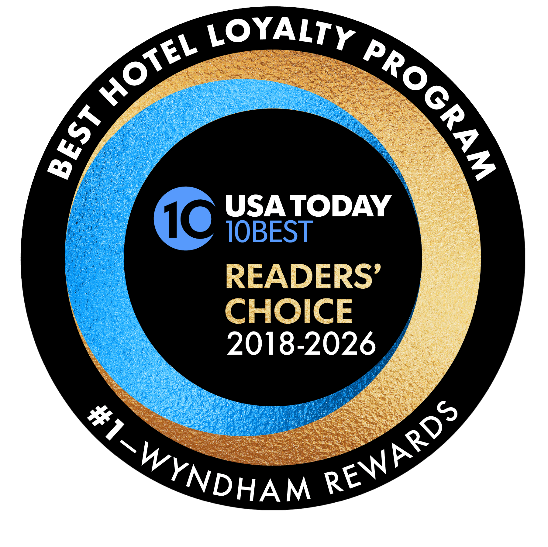 USA Today 10 Best Readers' Choice Best Hotel Loyalty Program award badge